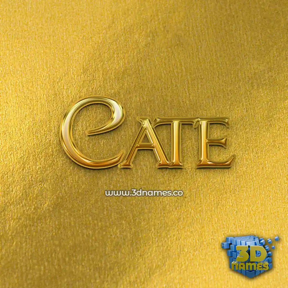 cate in All Gold style - 3D name wallpaper