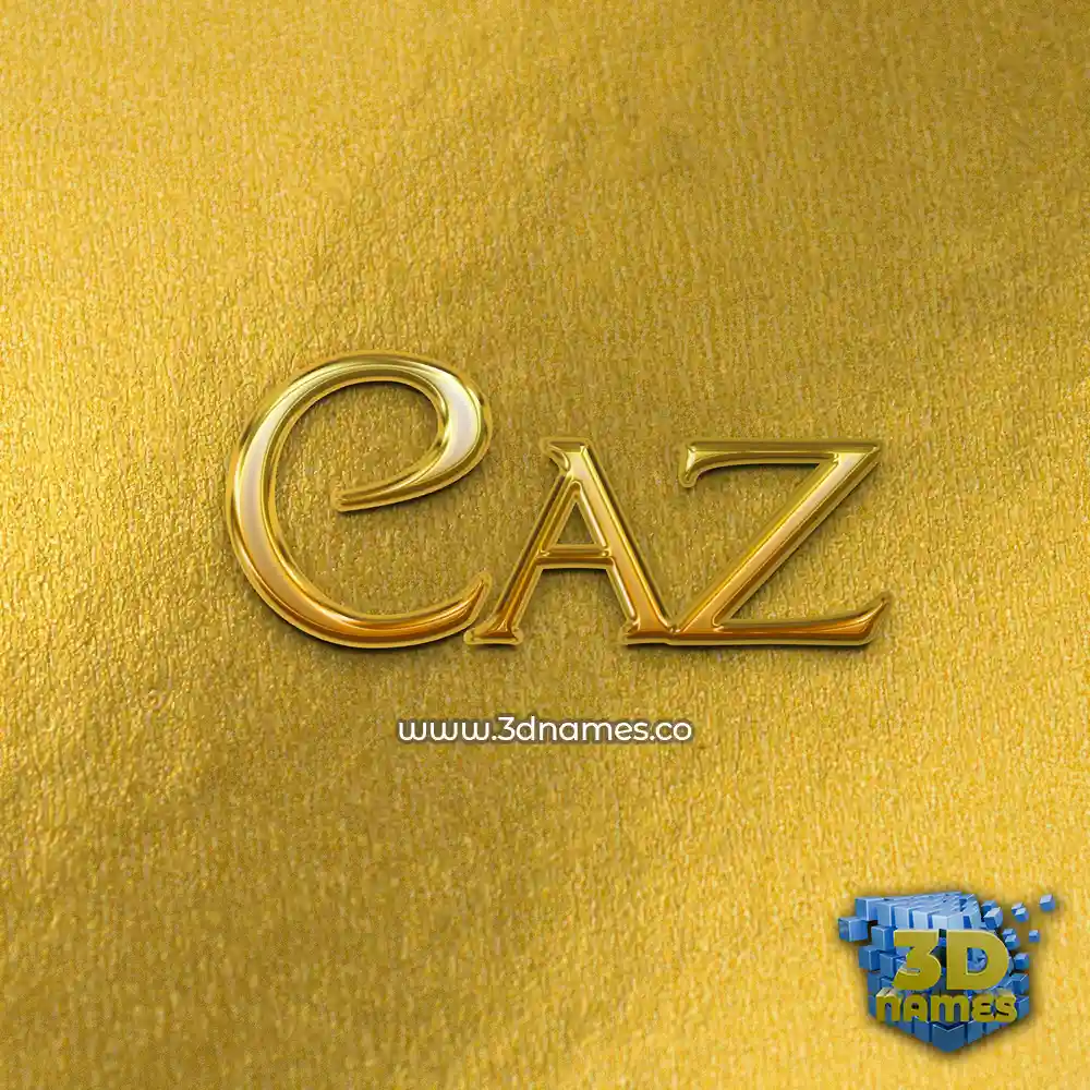caz in All Gold style - 3D name wallpaper
