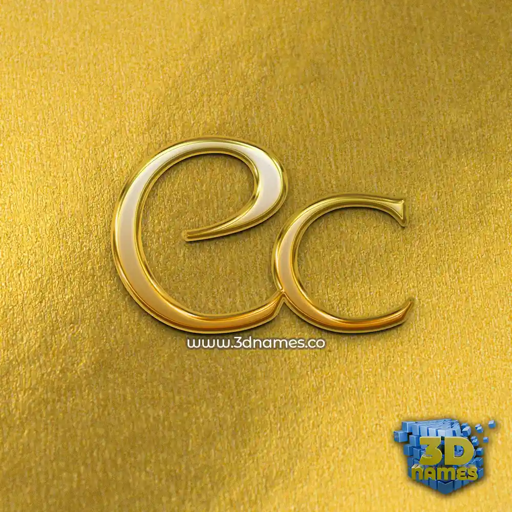 cc in All Gold style - 3D name wallpaper