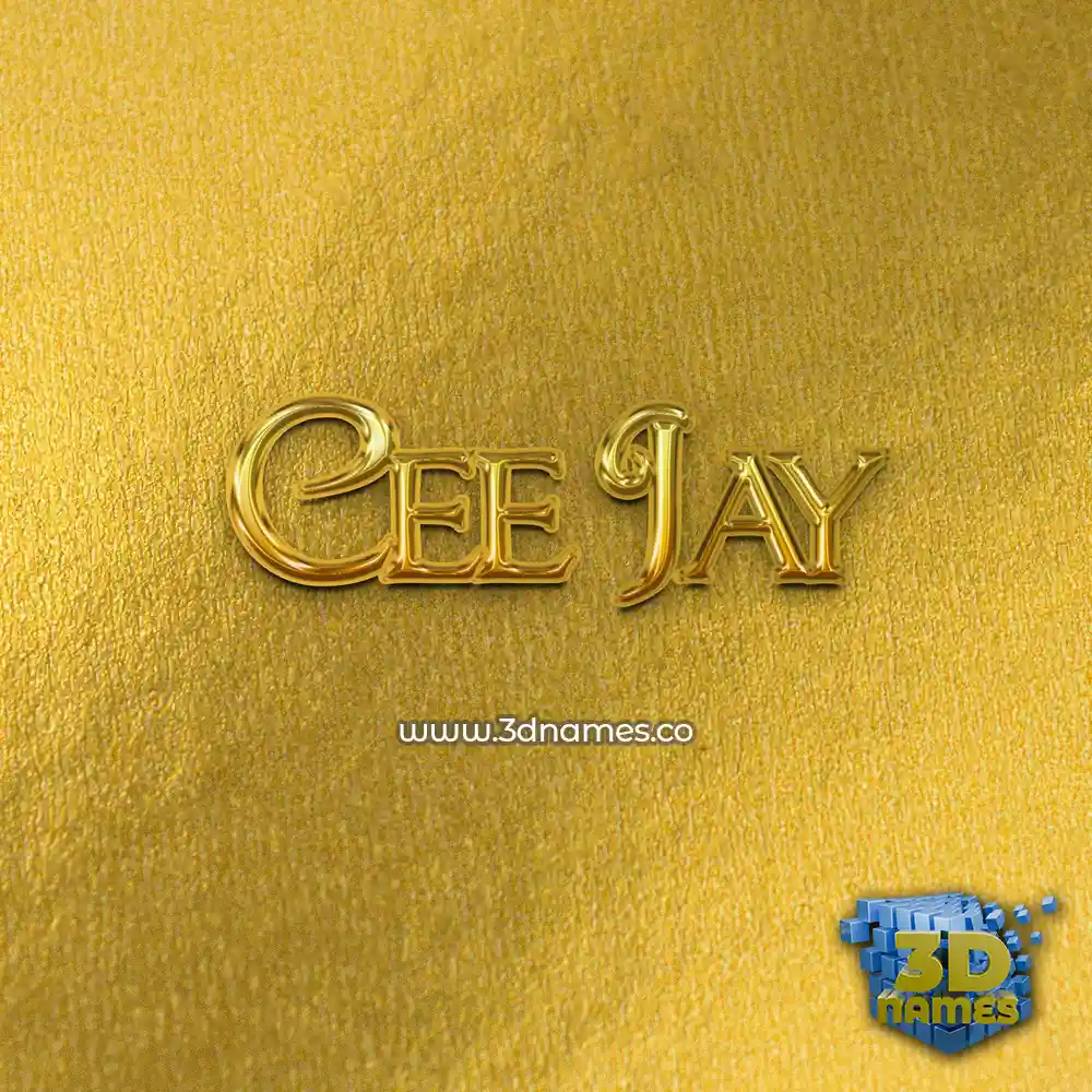 cee jay in All Gold style - 3D name wallpaper
