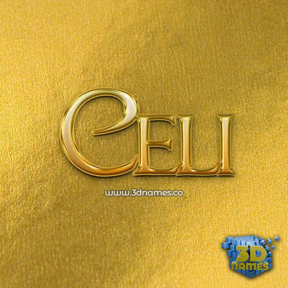 celi in All Gold style - 3D name wallpaper