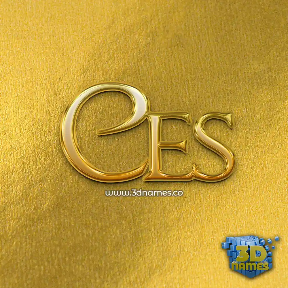 ces in All Gold style - 3D name wallpaper