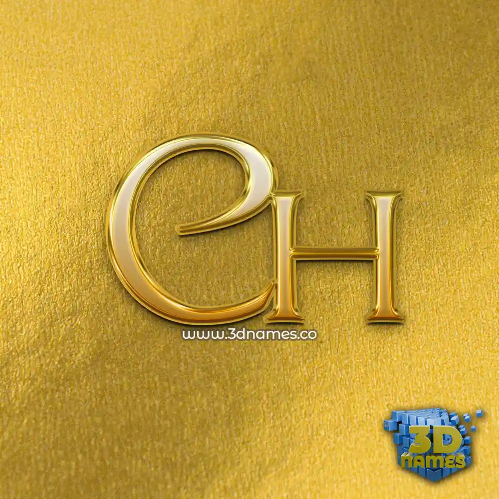 ch in All Gold style - 3D name wallpaper