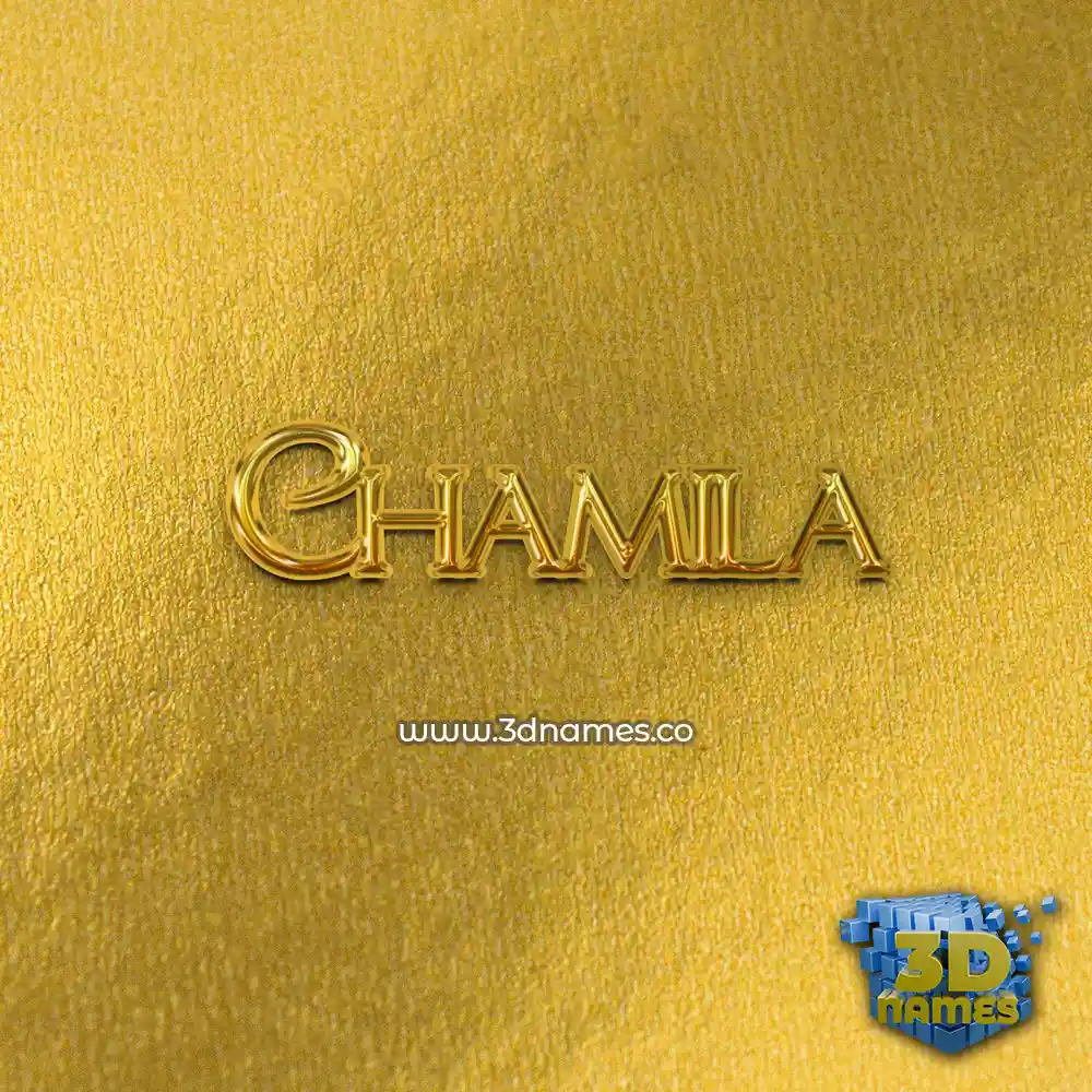chamila in All Gold style - 3D name wallpaper