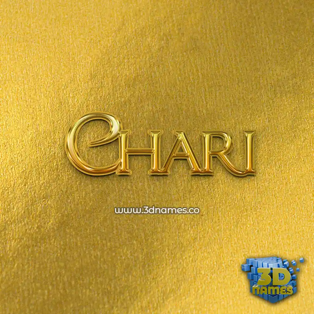chari in All Gold style - 3D name wallpaper