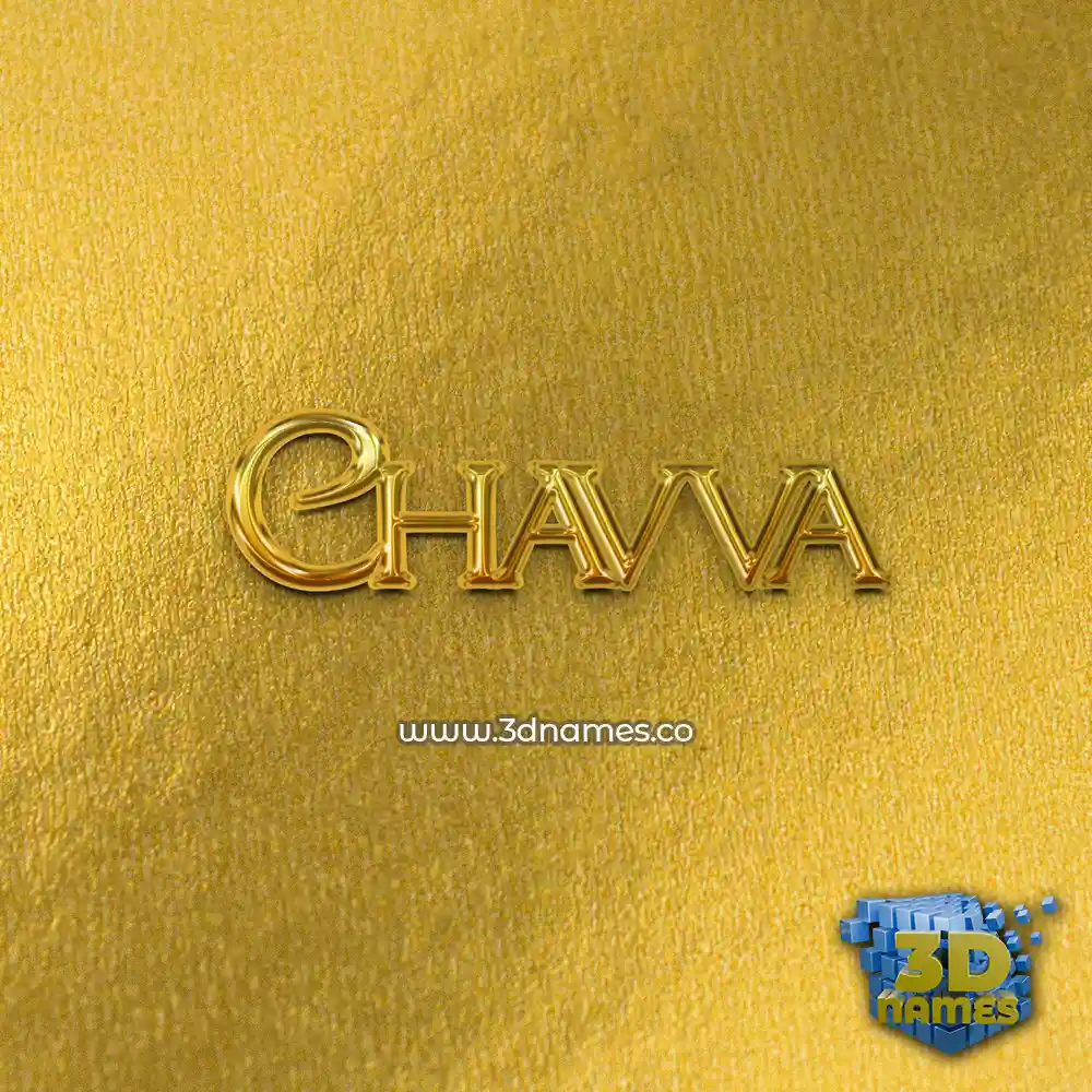 chavva in All Gold style - 3D name wallpaper