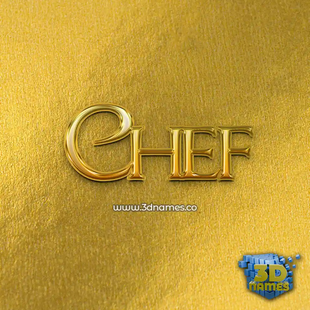 chef in All Gold style - 3D name wallpaper