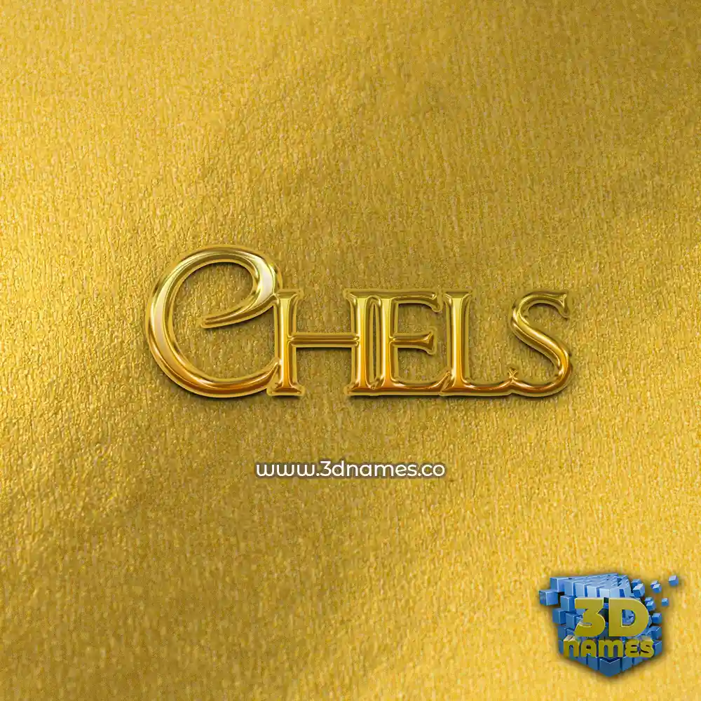 chels in All Gold style - 3D name wallpaper