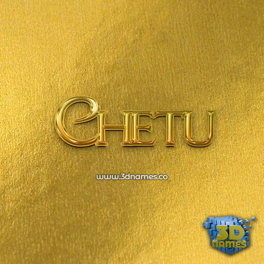 chetu in All Gold style - 3D name wallpaper