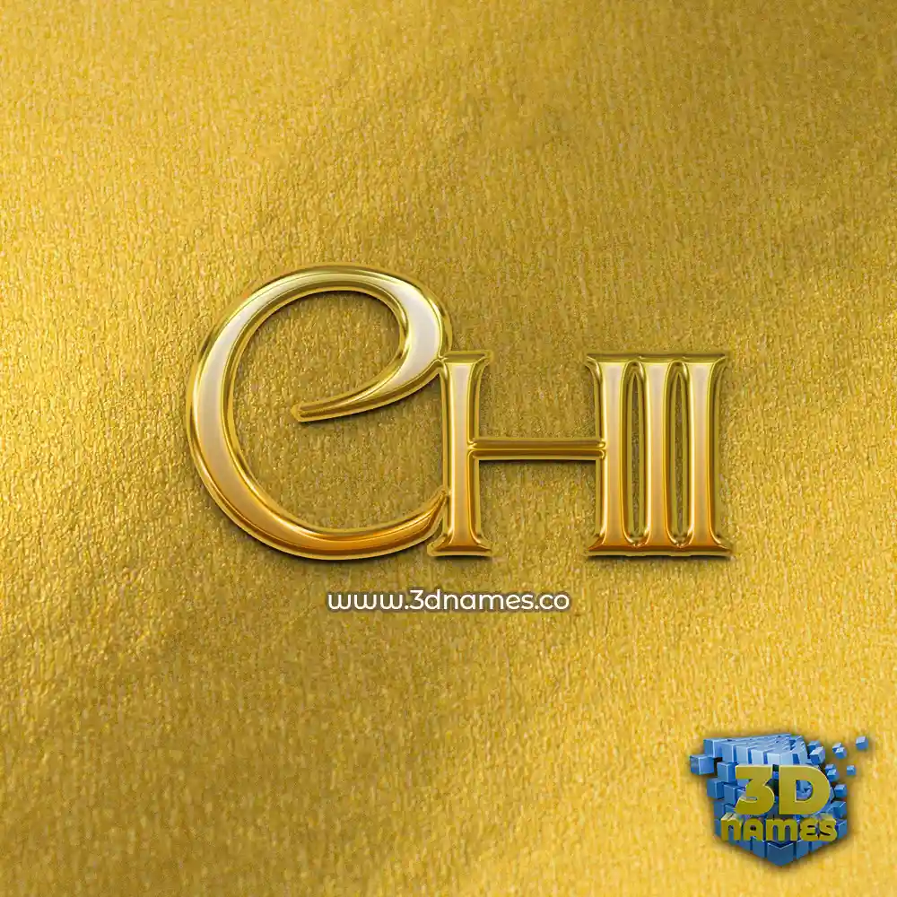 chii in All Gold style - 3D name wallpaper