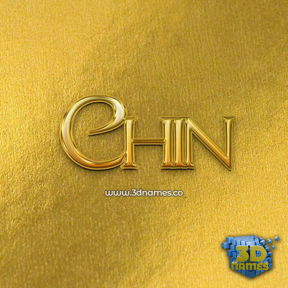 chin in All Gold style - 3D name wallpaper