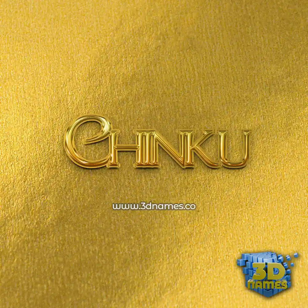 chinku in All Gold style - 3D name wallpaper