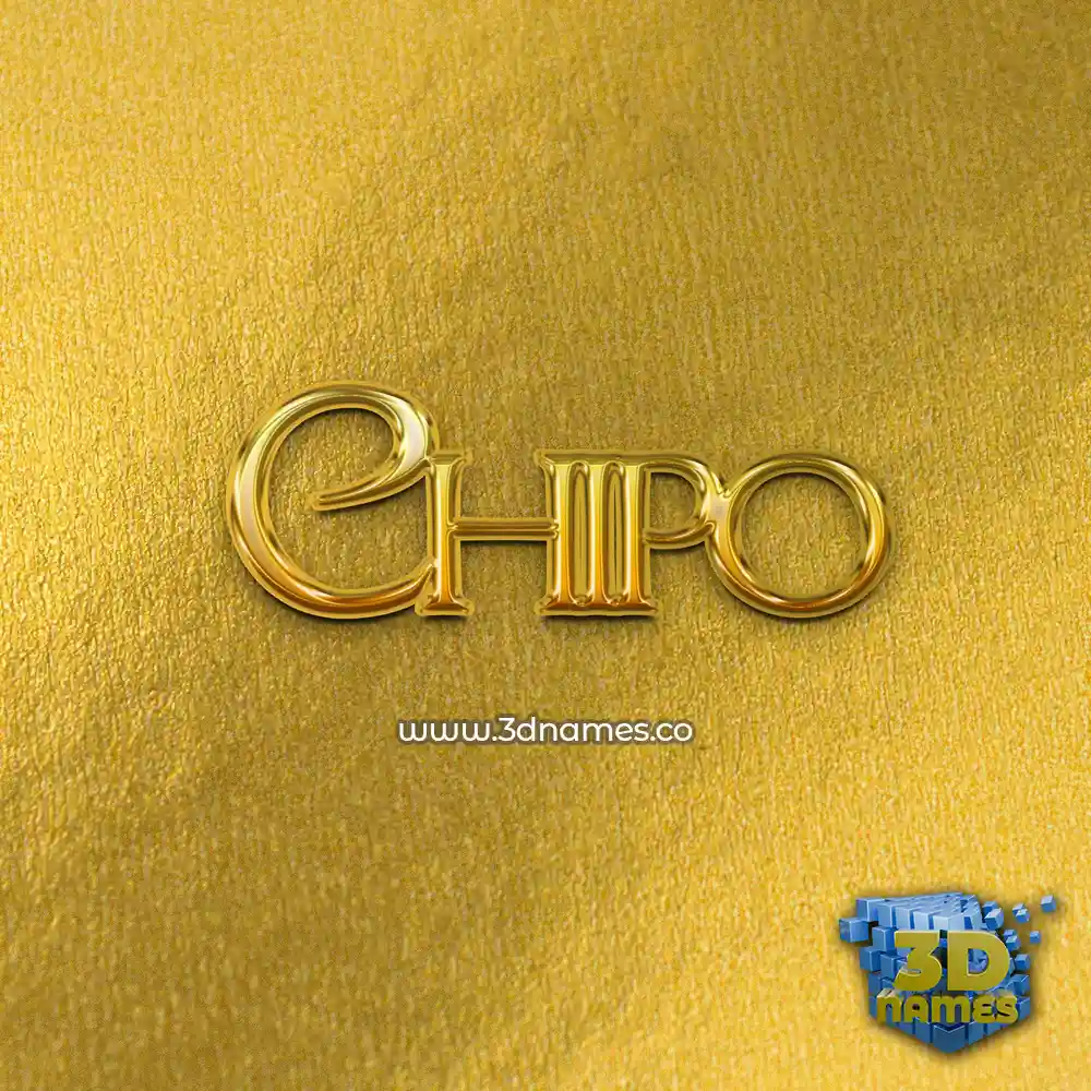 chipo in All Gold style - 3D name wallpaper