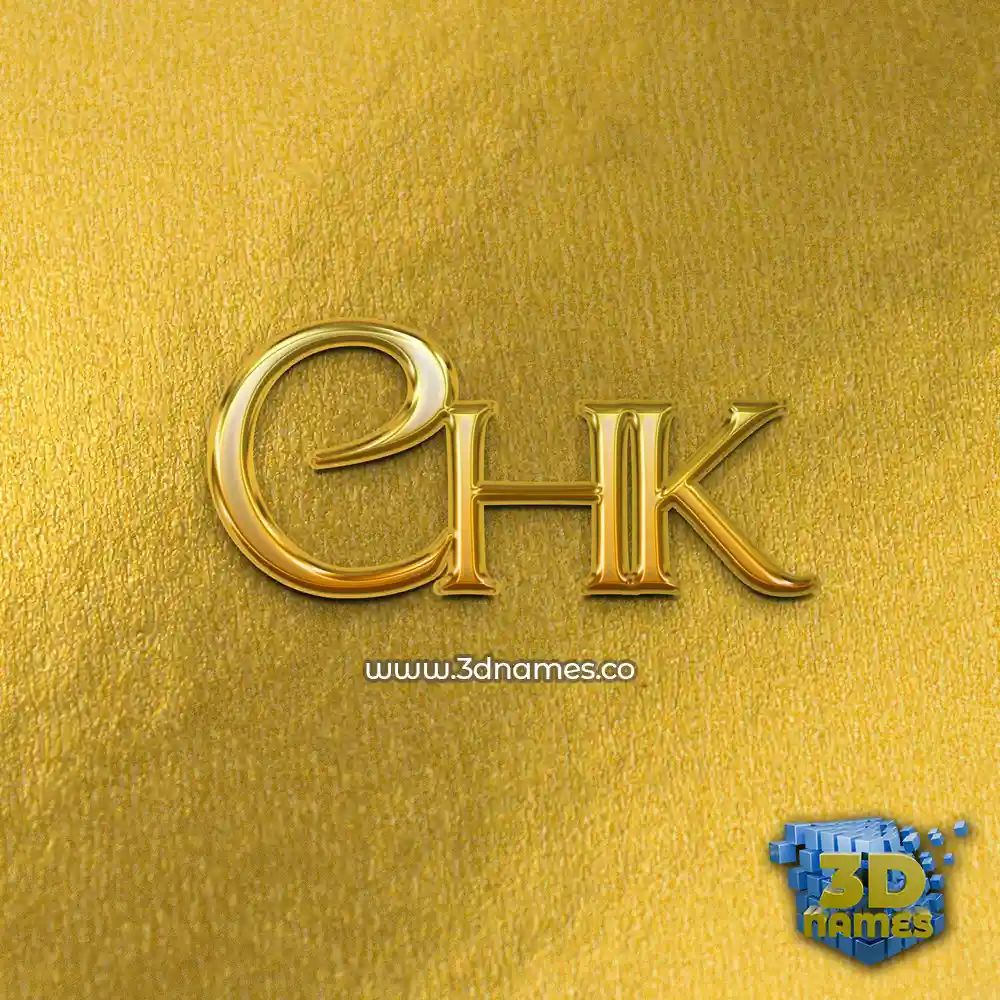 chk in All Gold style - 3D name wallpaper
