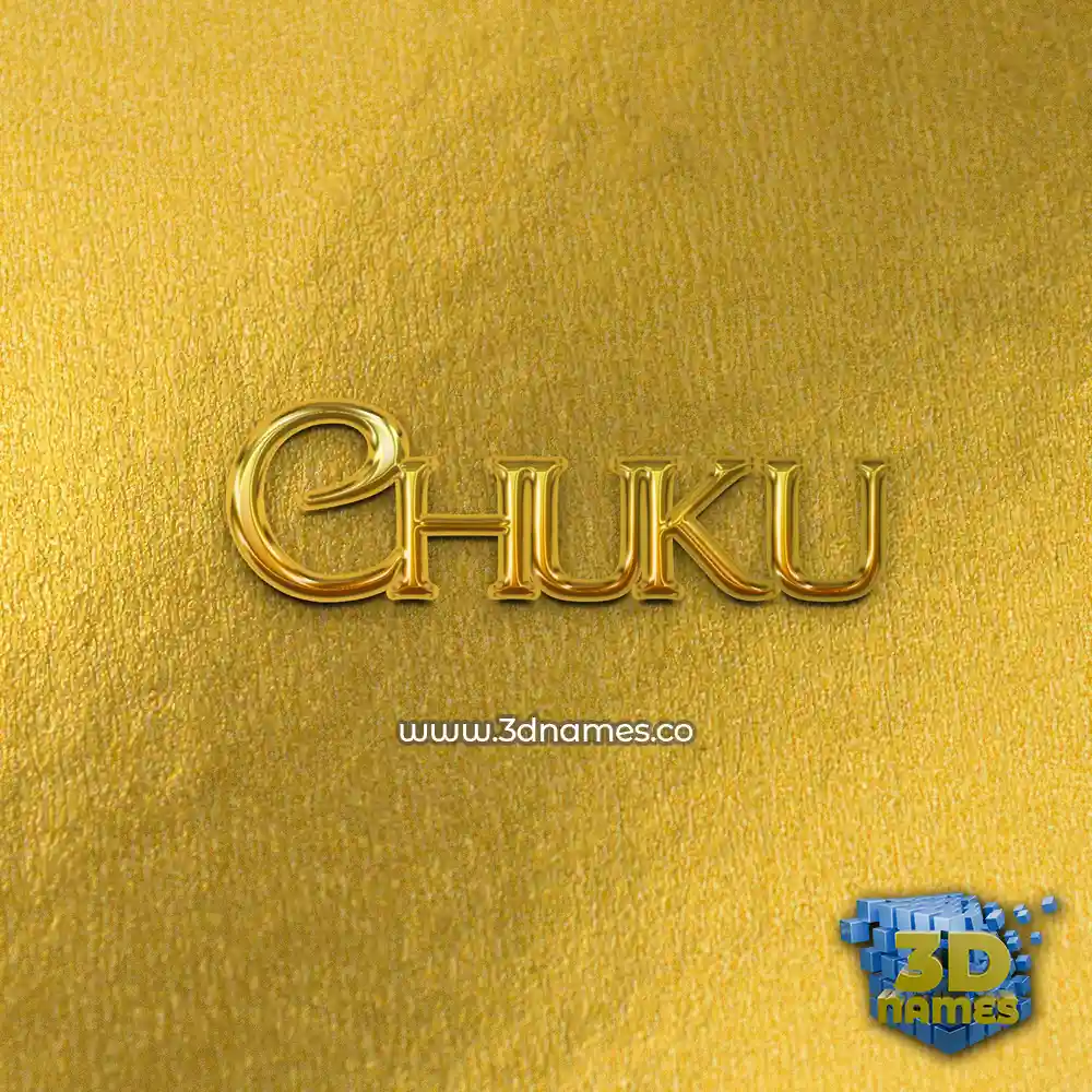 chuku in All Gold style - 3D name wallpaper