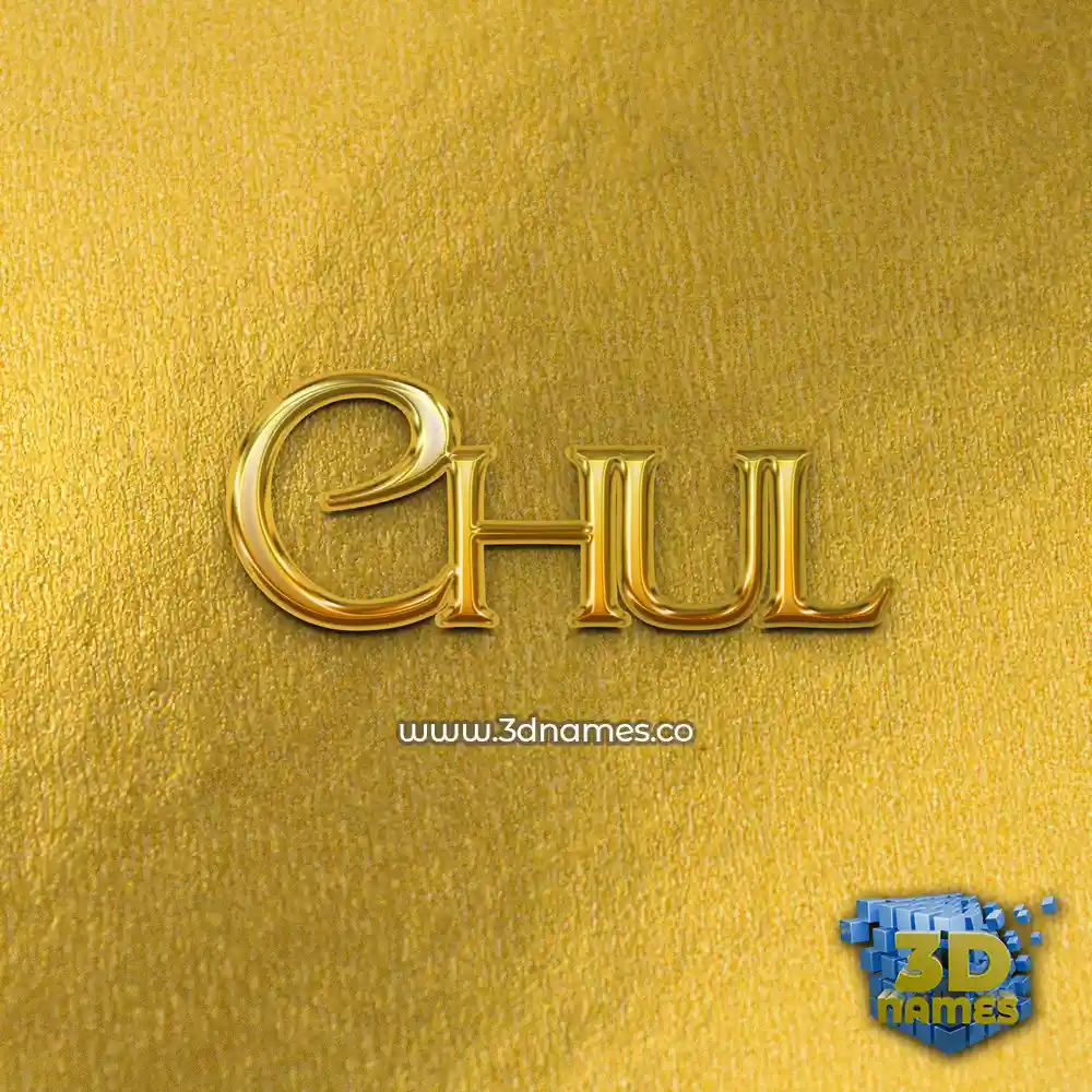 chul in All Gold style - 3D name wallpaper