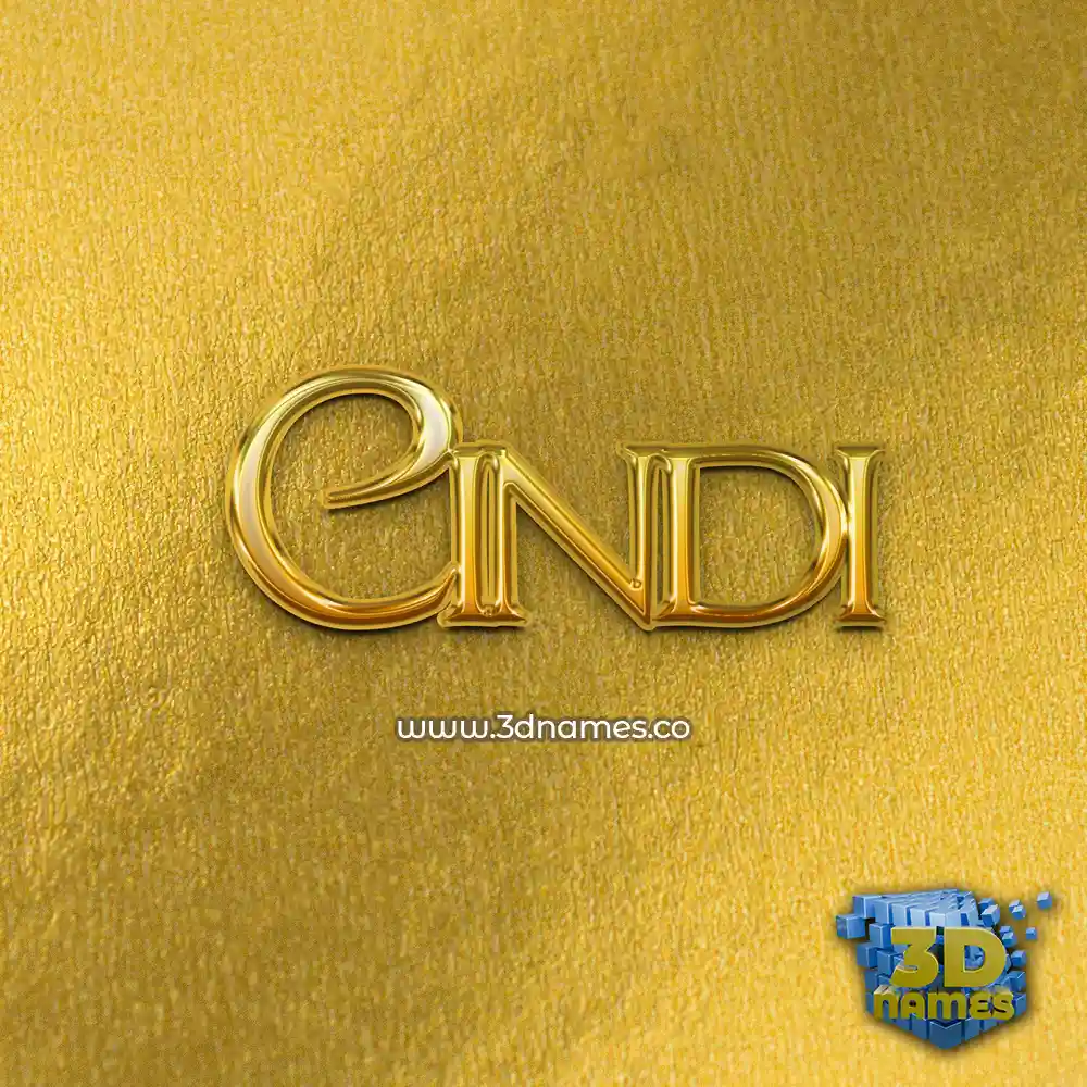 cindi in All Gold style - 3D name wallpaper