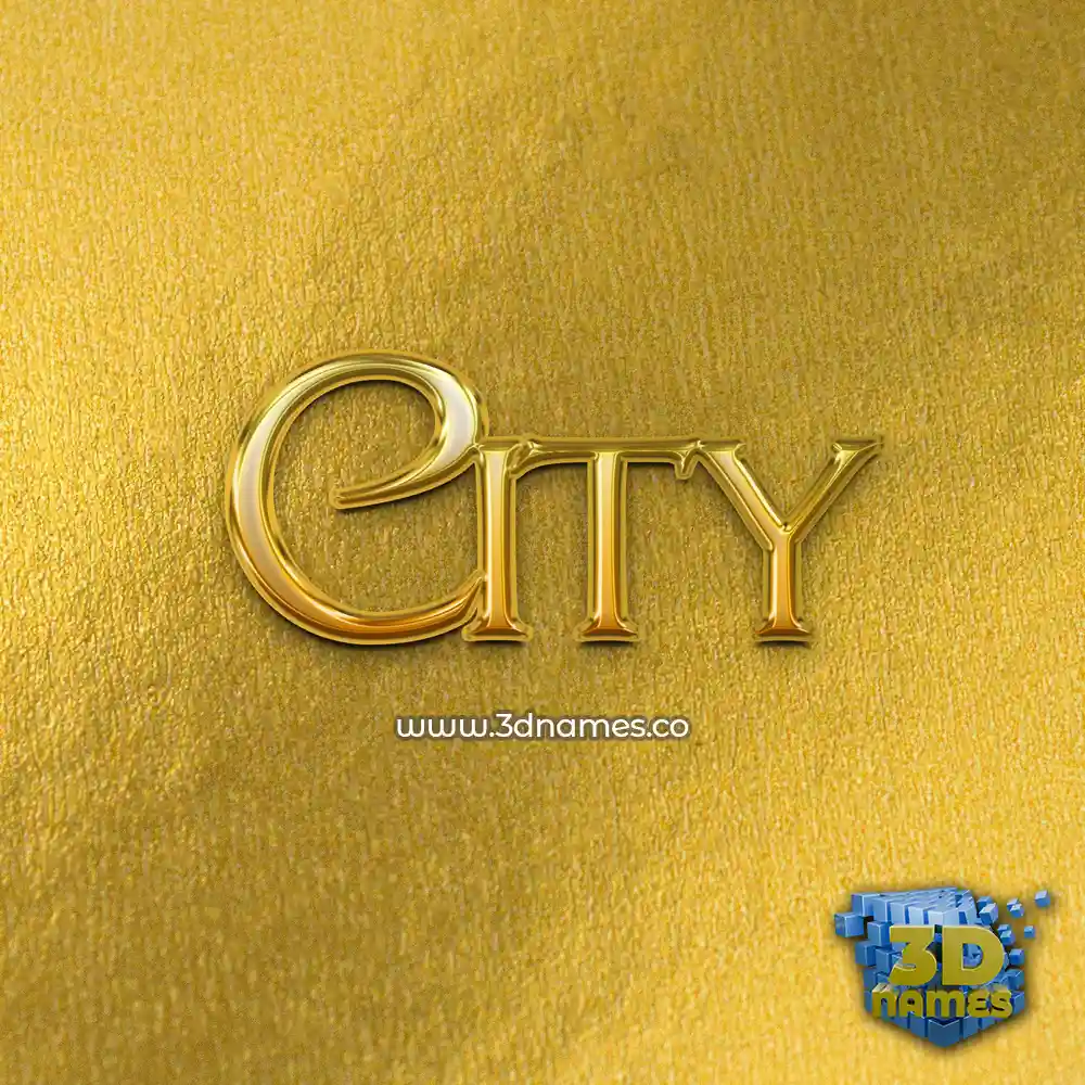 city in All Gold style - 3D name wallpaper