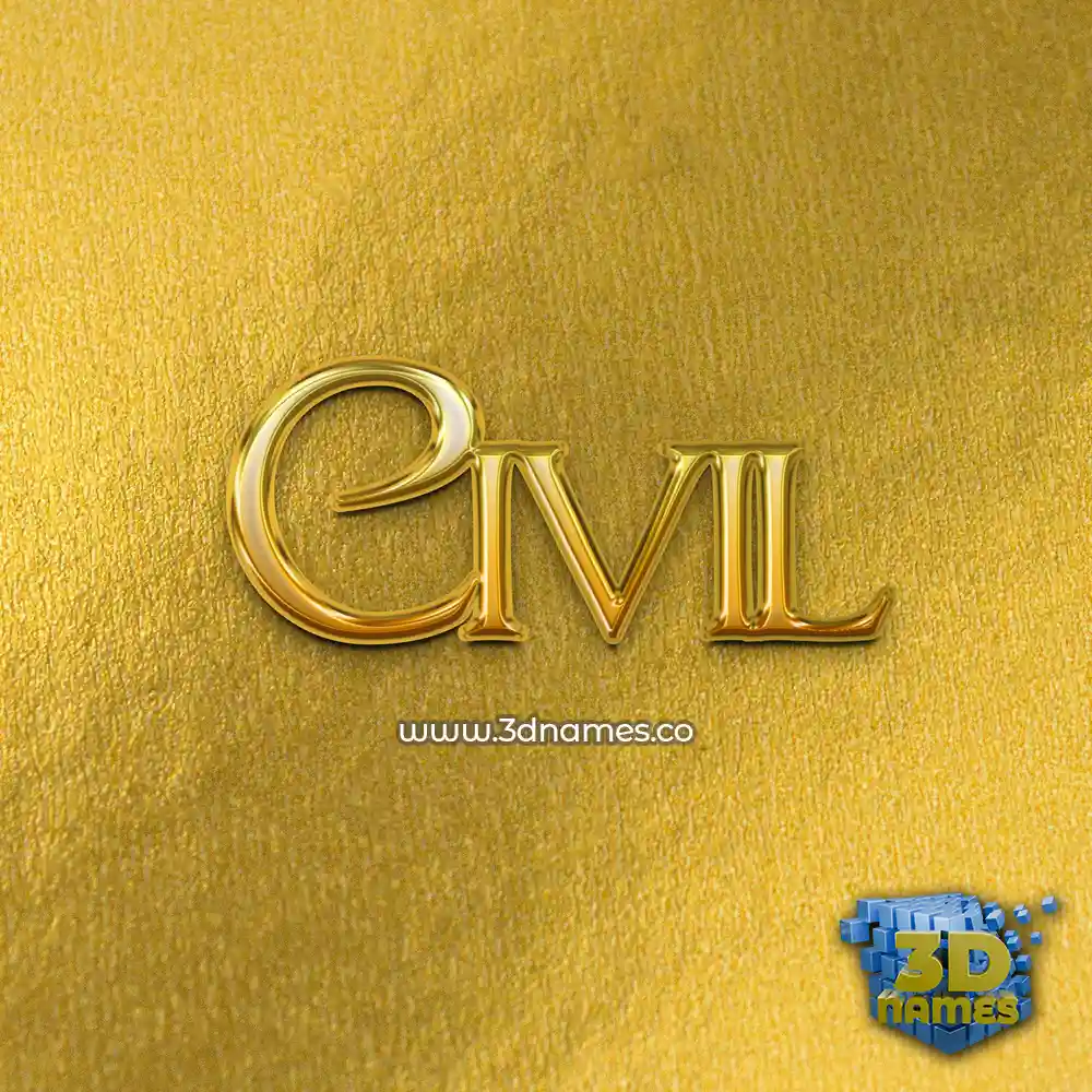 civil in All Gold style - 3D name wallpaper