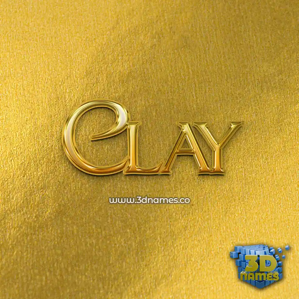 clay in All Gold style - 3D name wallpaper