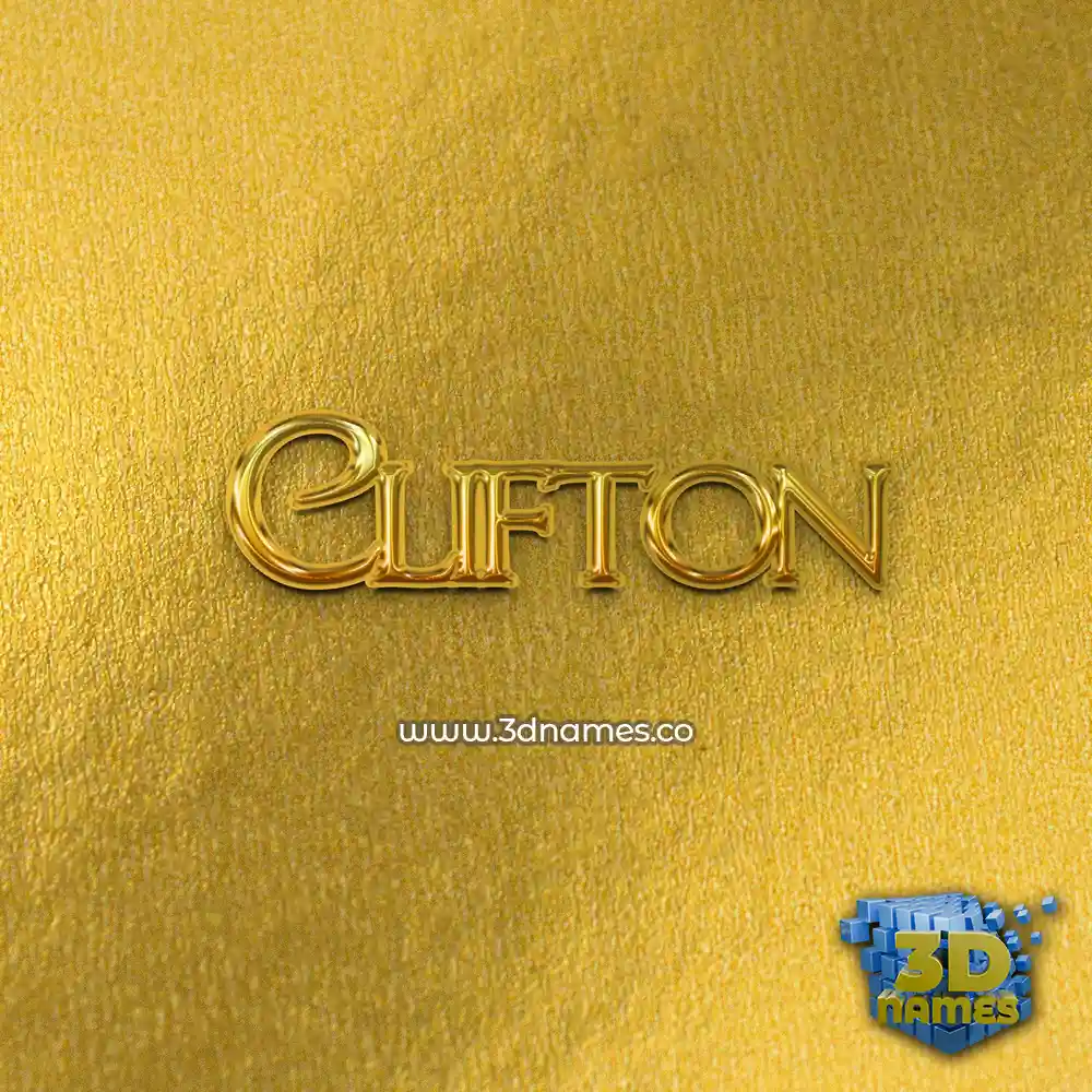clifton in All Gold style - 3D name wallpaper
