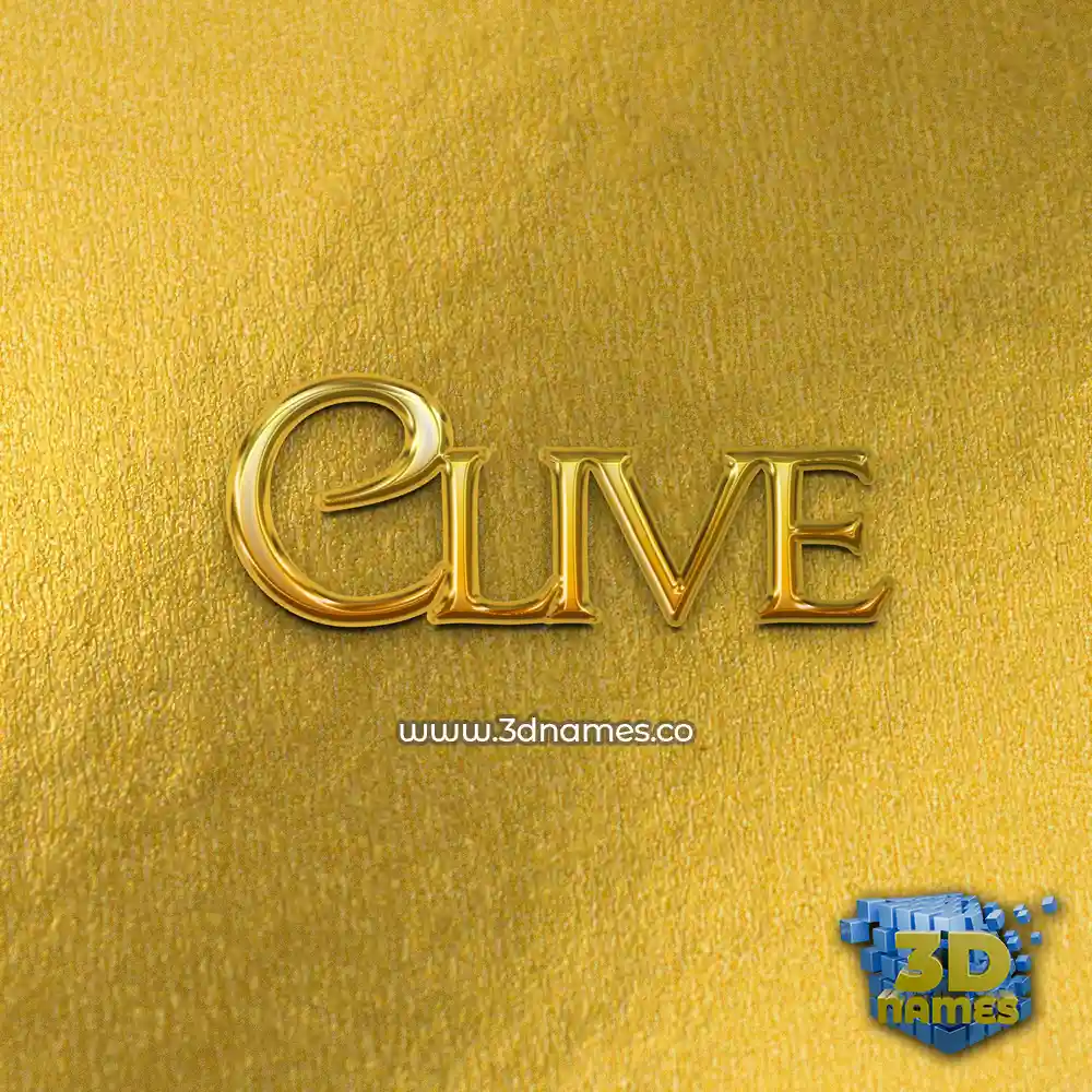 clive in All Gold style - 3D name wallpaper