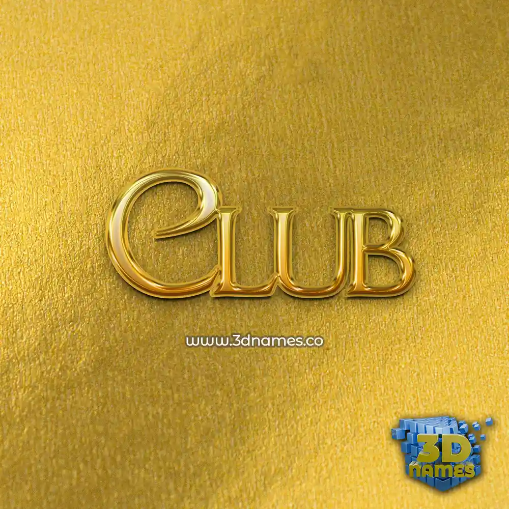 club in All Gold style - 3D name wallpaper