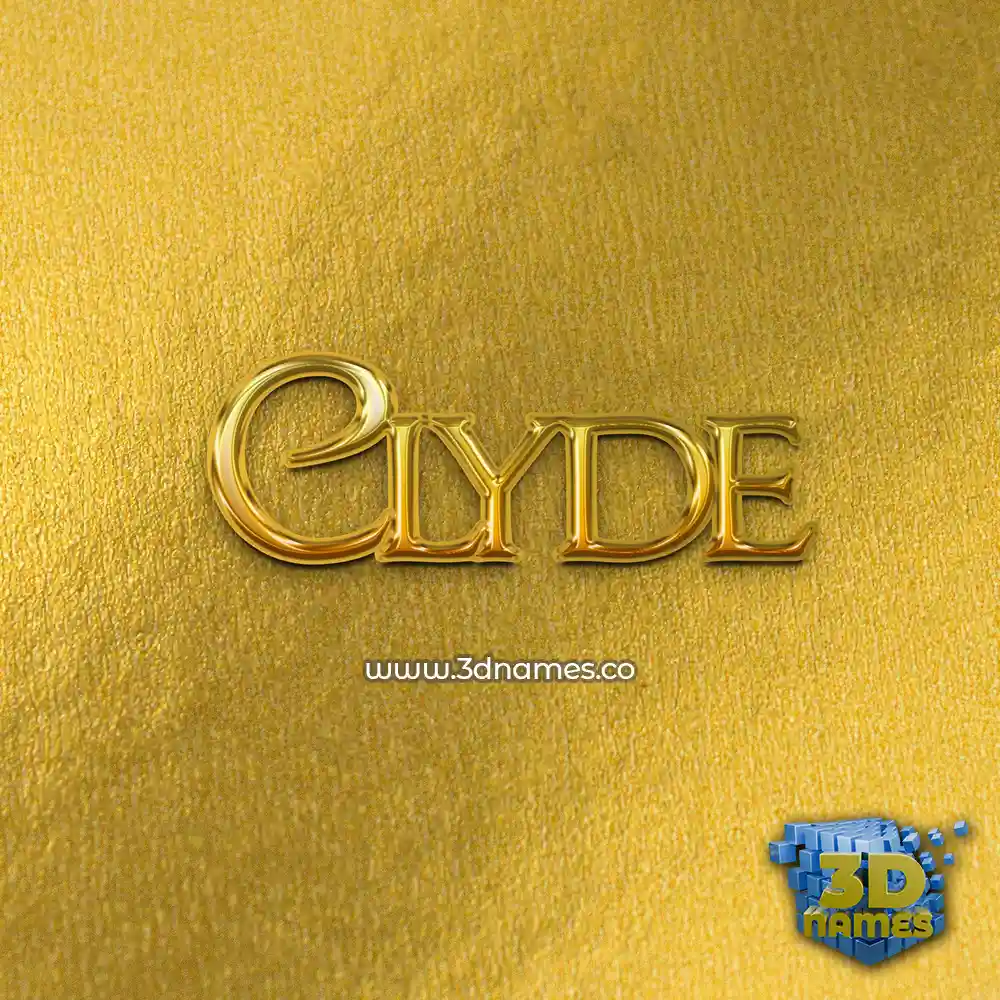 clyde in All Gold style - 3D name wallpaper
