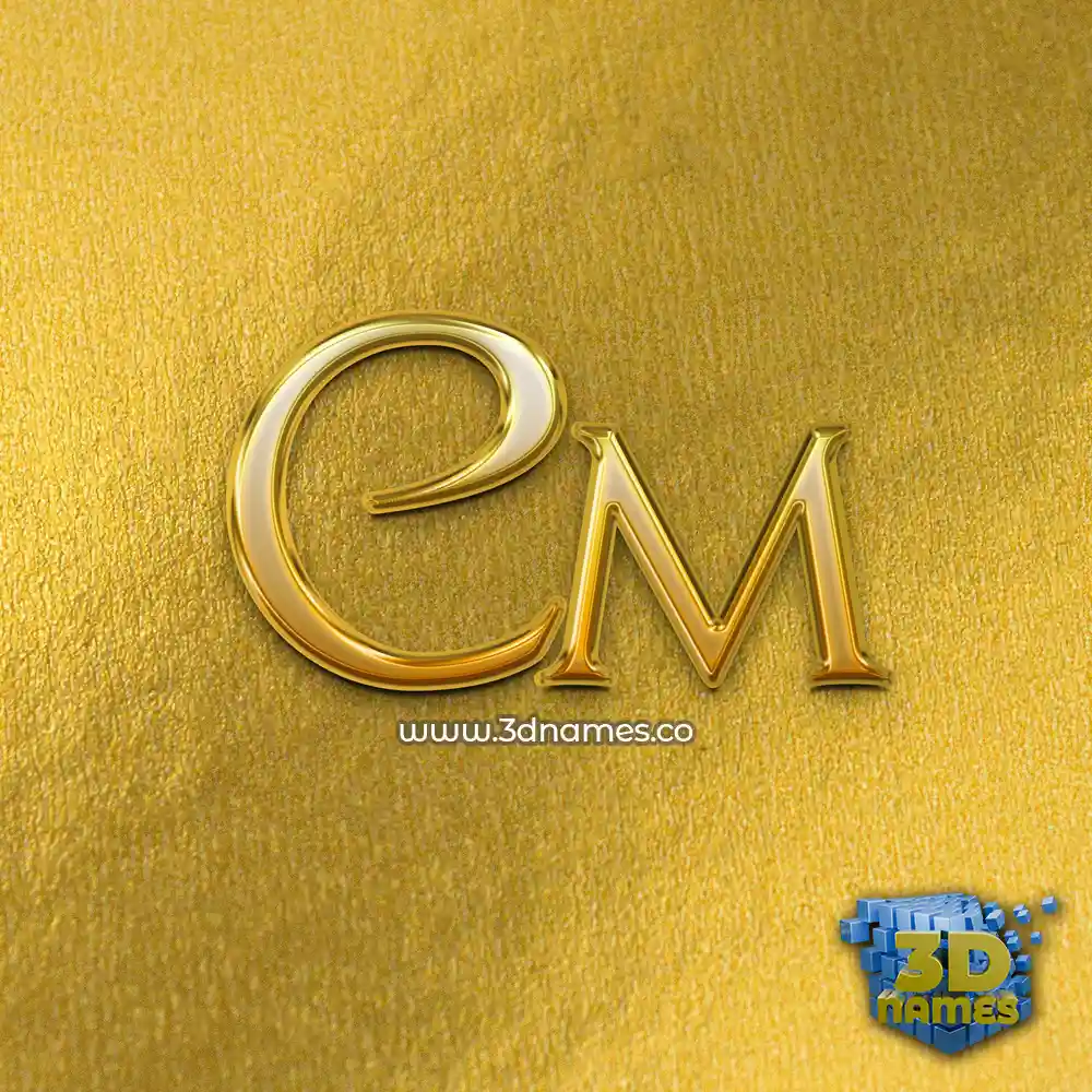 cm in All Gold style - 3D name wallpaper