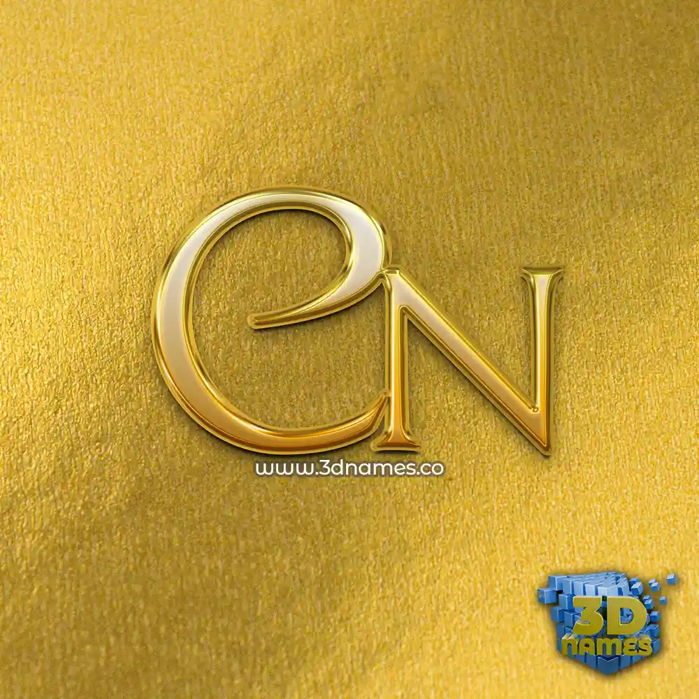 cn in All Gold style - 3D name wallpaper