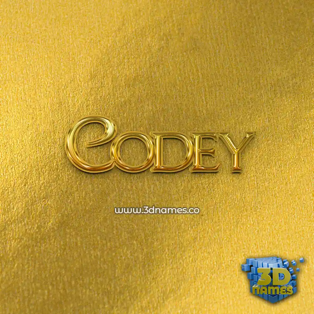 codey in All Gold style - 3D name wallpaper