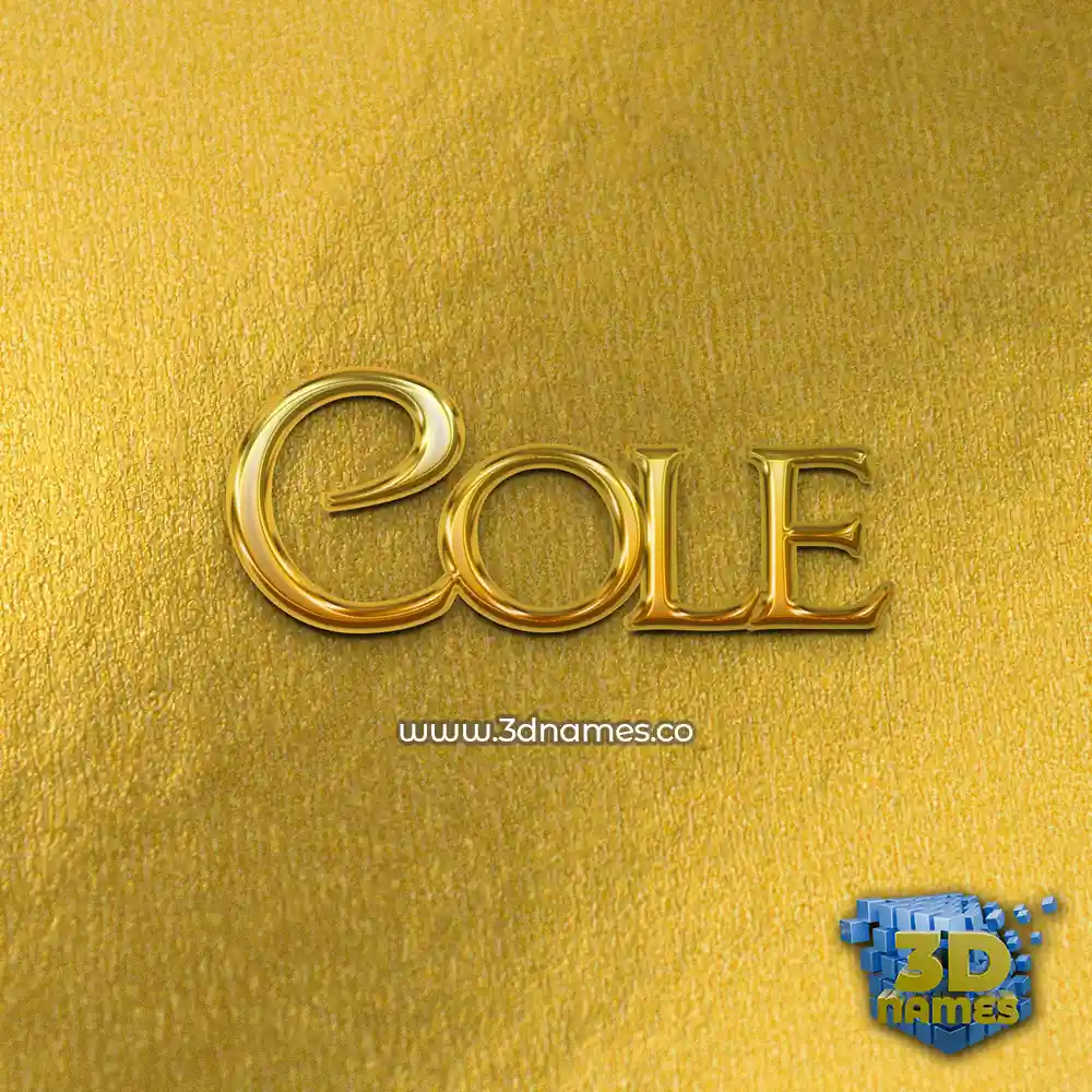cole in All Gold style - 3D name wallpaper