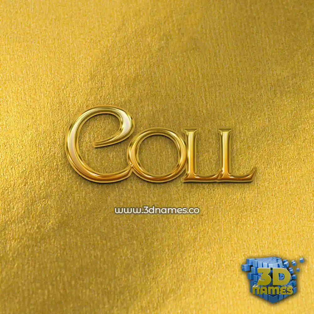 coll in All Gold style - 3D name wallpaper