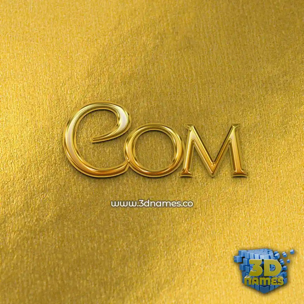 com in All Gold style - 3D name wallpaper