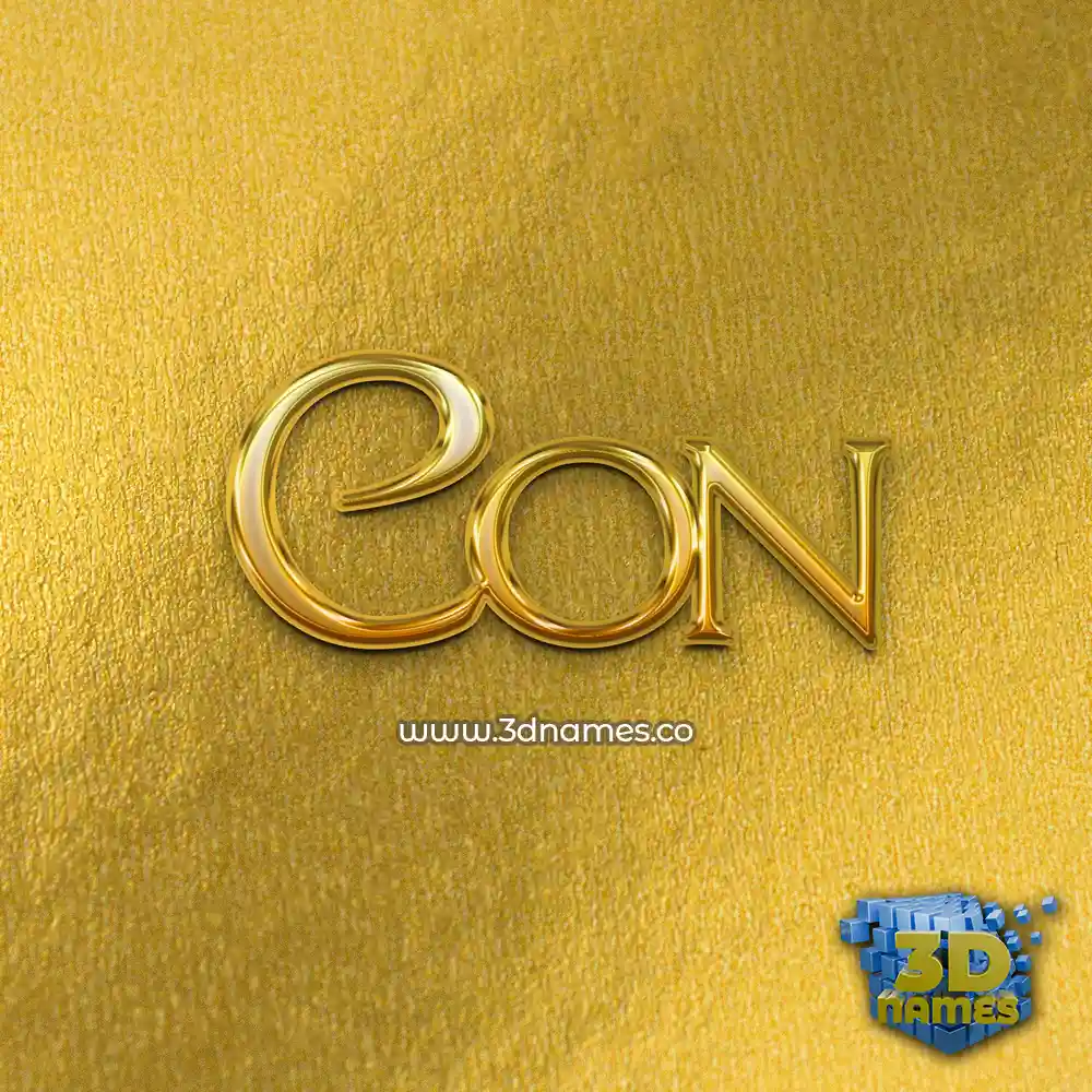 con in All Gold style - 3D name wallpaper
