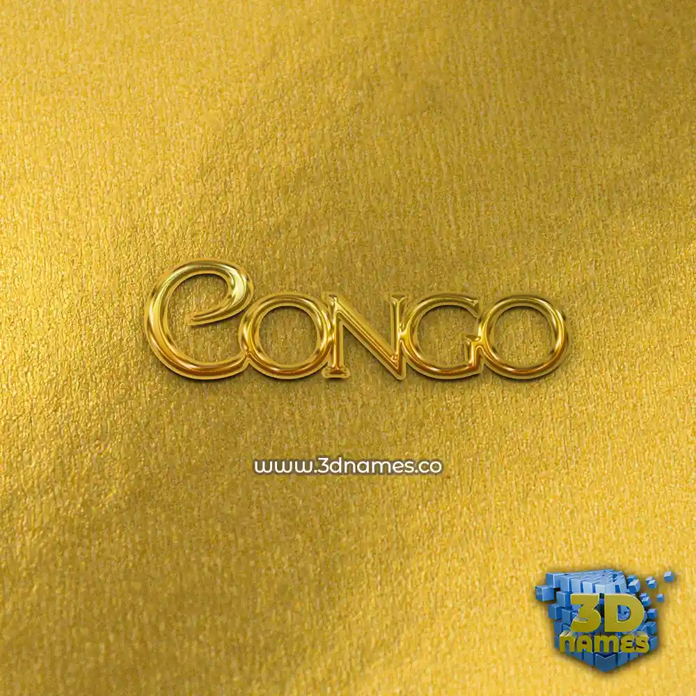 congo in All Gold style - 3D name wallpaper