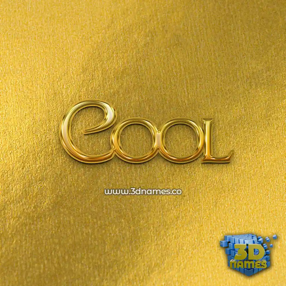 cool in All Gold style - 3D name wallpaper