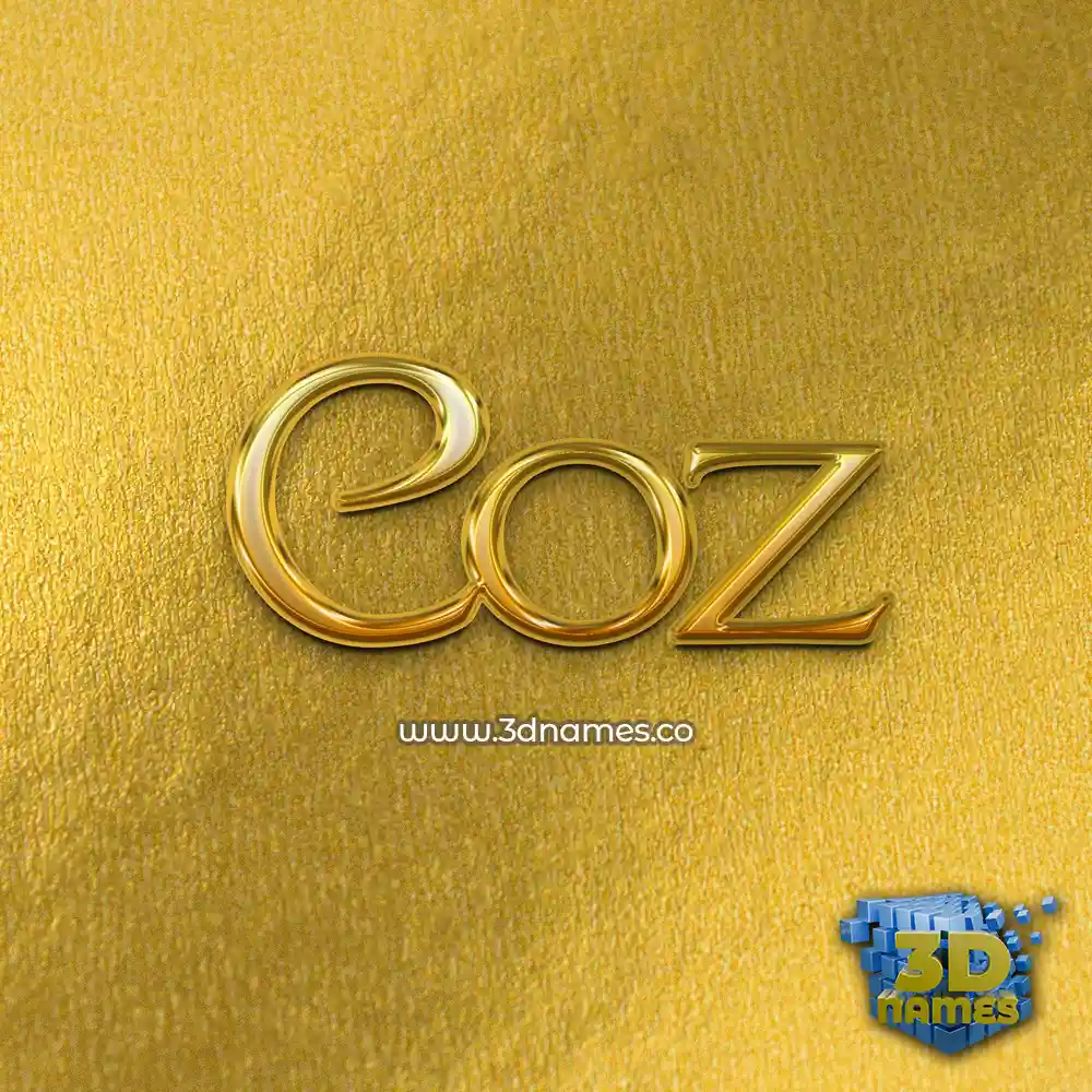 coz in All Gold style - 3D name wallpaper