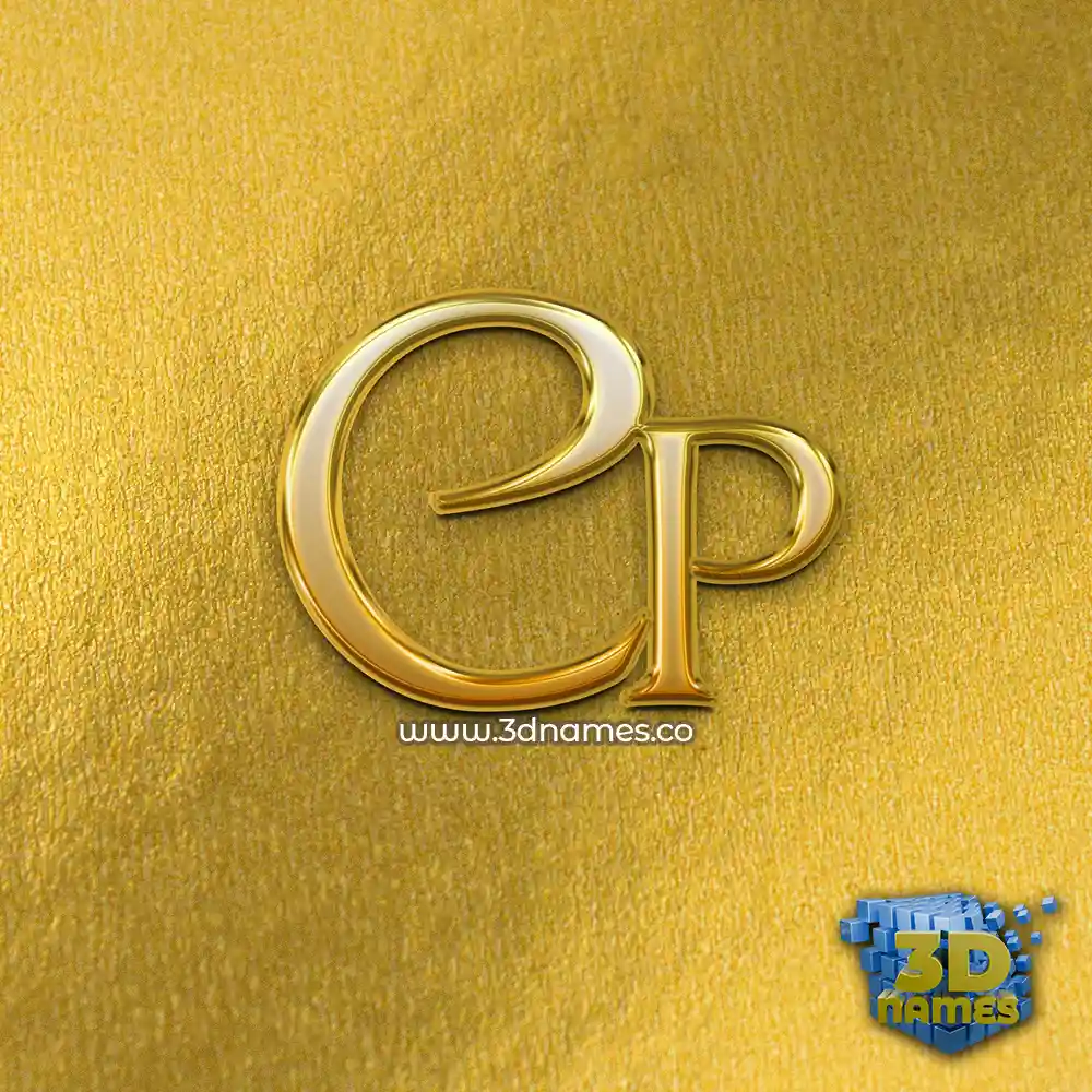cp in All Gold style - 3D name wallpaper