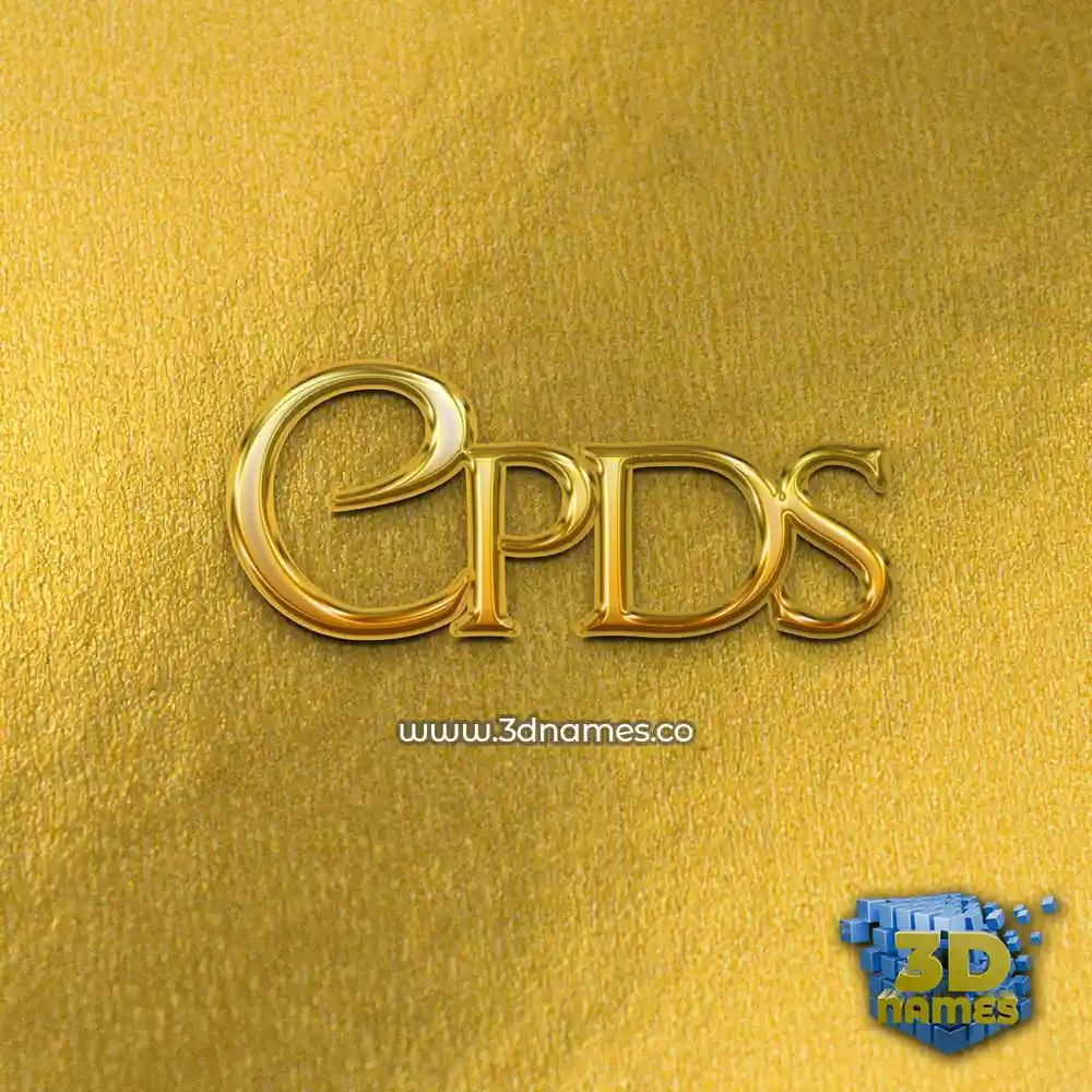 cpds in All Gold style - 3D name wallpaper