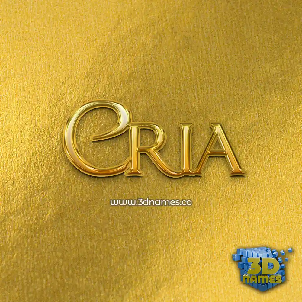 cria in All Gold style - 3D name wallpaper