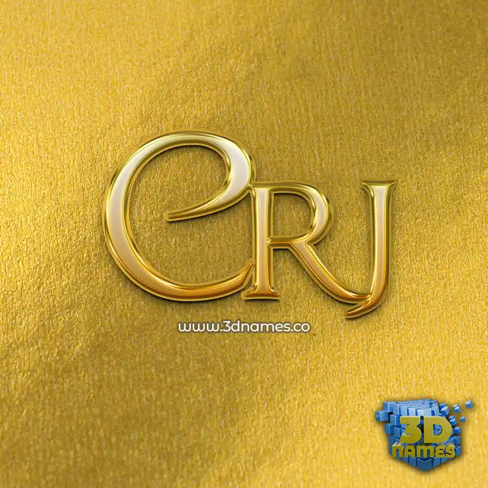 crj in All Gold style - 3D name wallpaper