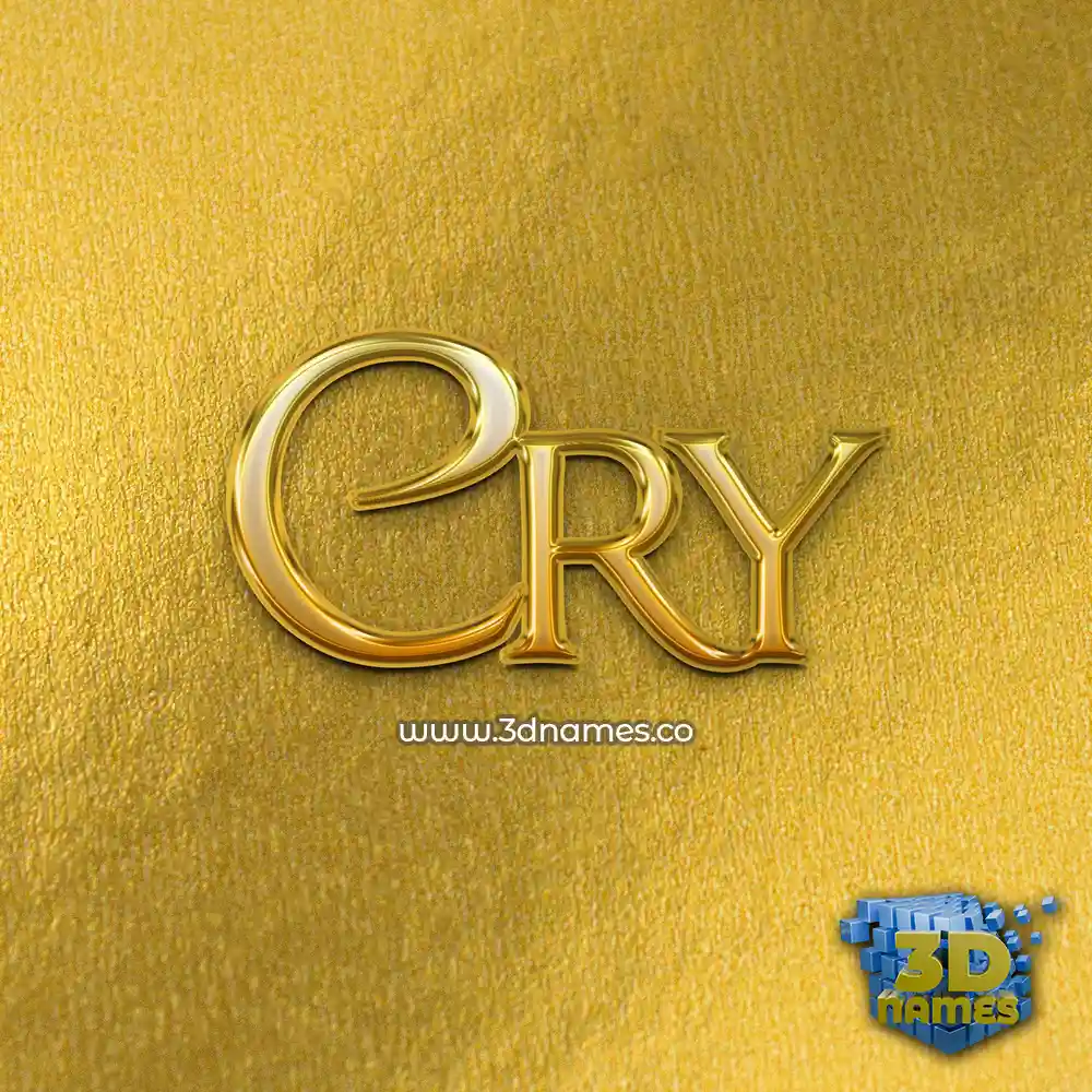cry in All Gold style - 3D name wallpaper