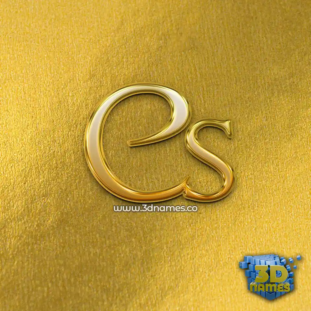cs in All Gold style - 3D name wallpaper