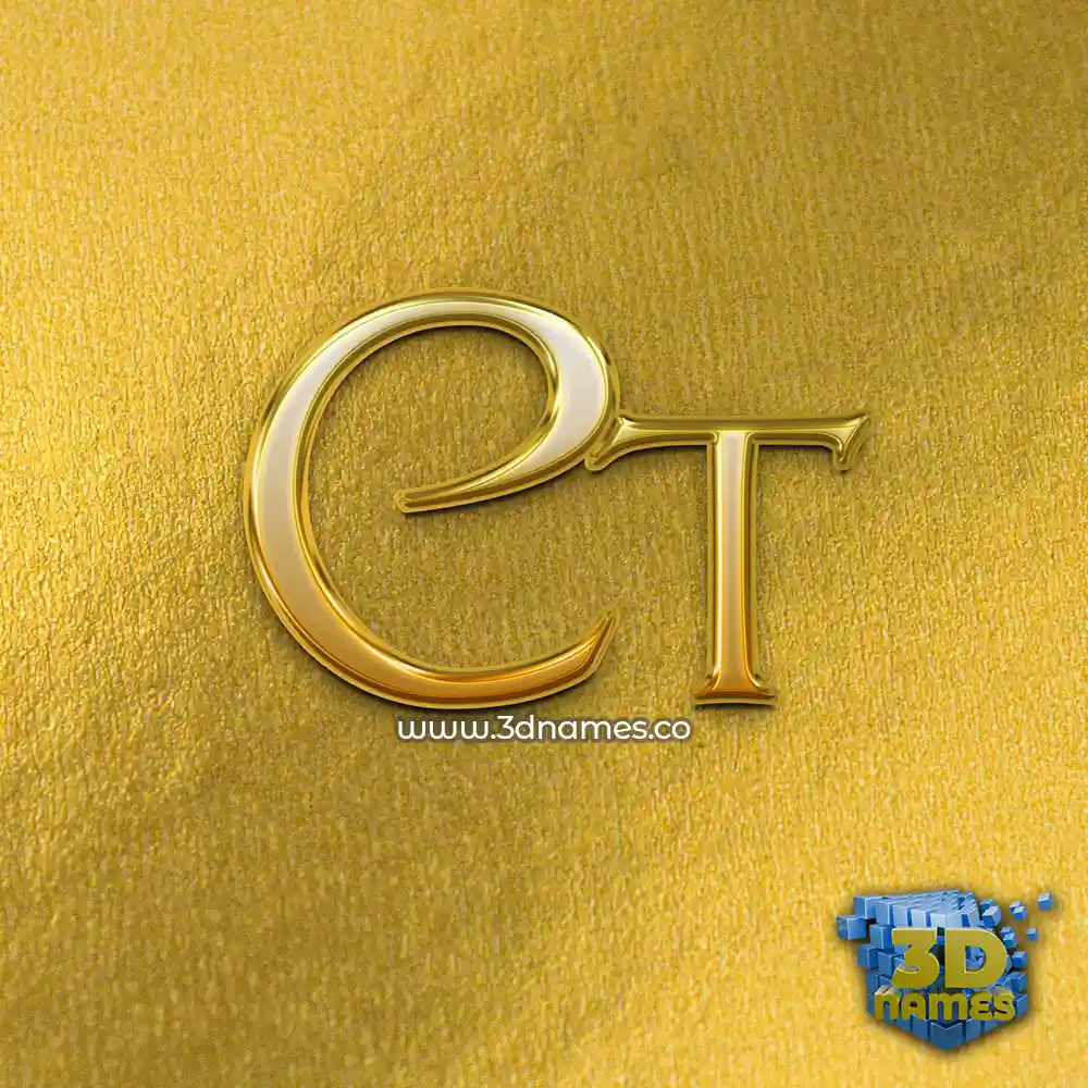 ct in All Gold style - 3D name wallpaper