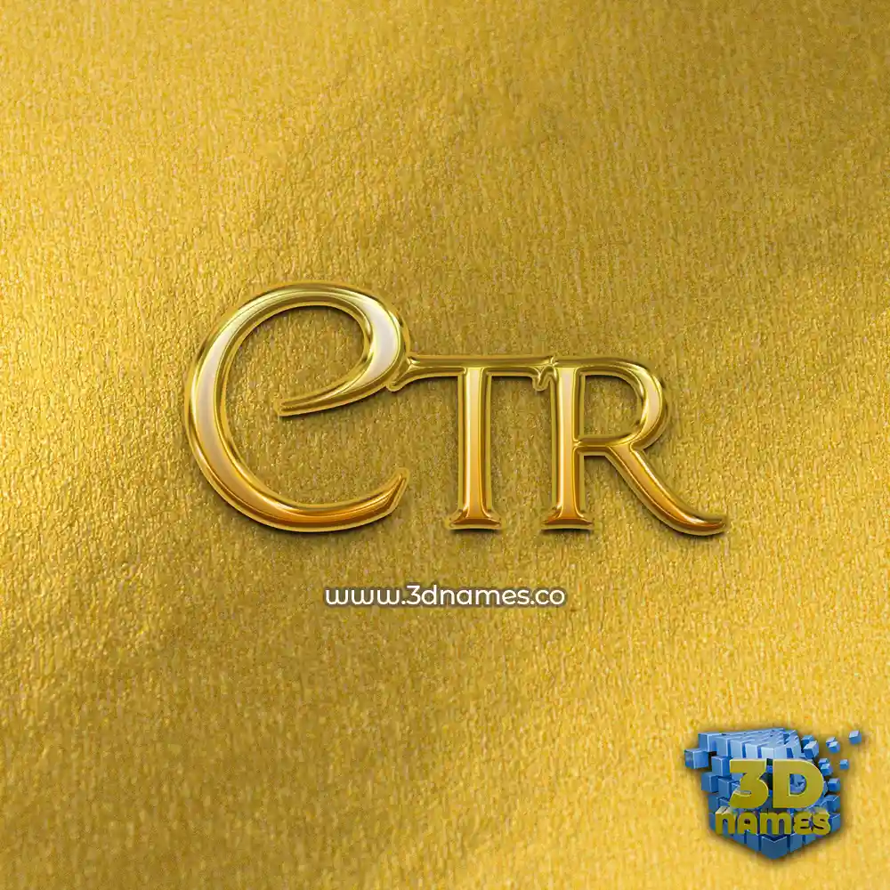 ctr in All Gold style - 3D name wallpaper