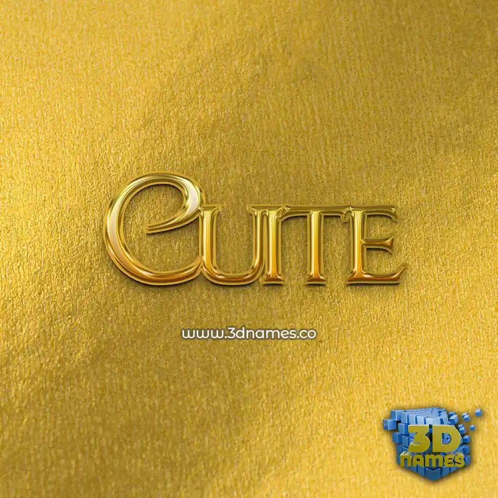cuite in All Gold style - 3D name wallpaper