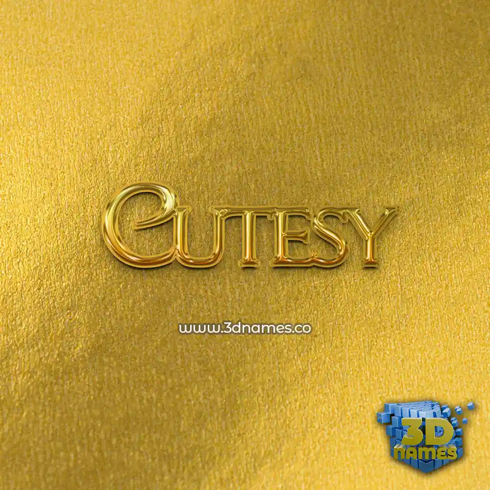 cutesy in All Gold style - 3D name wallpaper