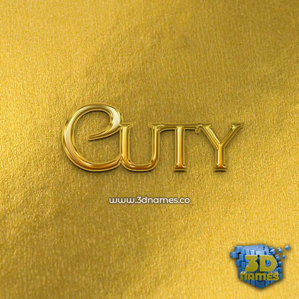 cuty in All Gold style - 3D name wallpaper