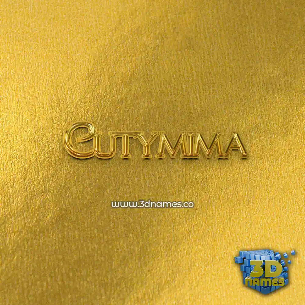 cutymima in All Gold style - 3D name wallpaper